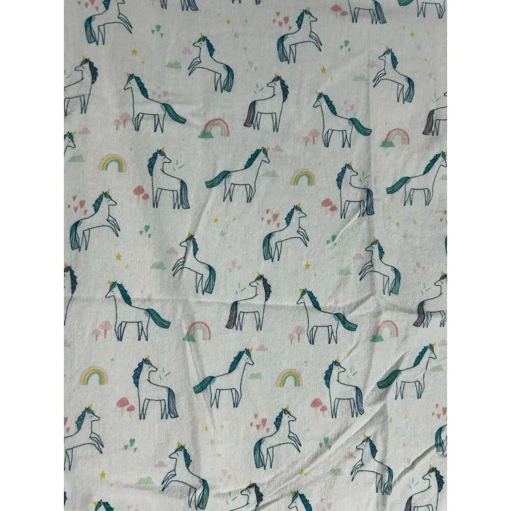 Cloud Island Unicorn Rainbow Flannel Receiving Blanket